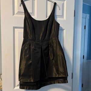 Very cute deep brown taffeta mini dress